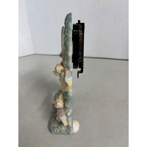 Vintage Flying Pig Cherub Angel Cloud Desk Clock Whimsical Kitsch Decor Untested - Picture 2 of 5